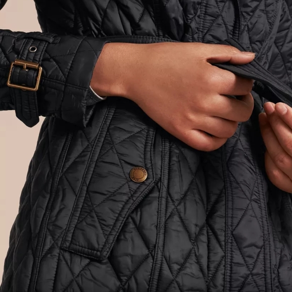 Burberry Finsbridge Long Quilted Black Jacket NWT - Picture 6 of 16